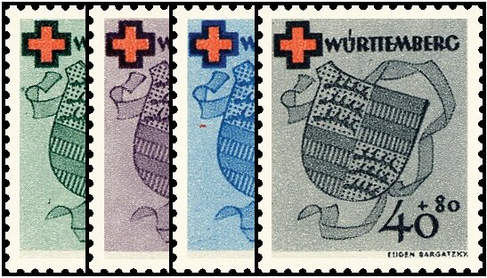 Württemberg 1949 Mi.-Nr. 40-43 A - postfrisch