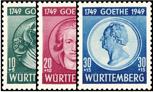 Württemberg 1949 Mi.-Nr. 44-46 - postfrisch