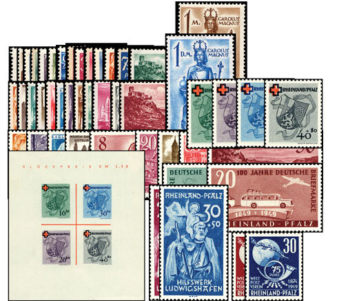 Rheinland-Pfalz 1947-1949 Mi.-Nr. 1-52 - postfrisch