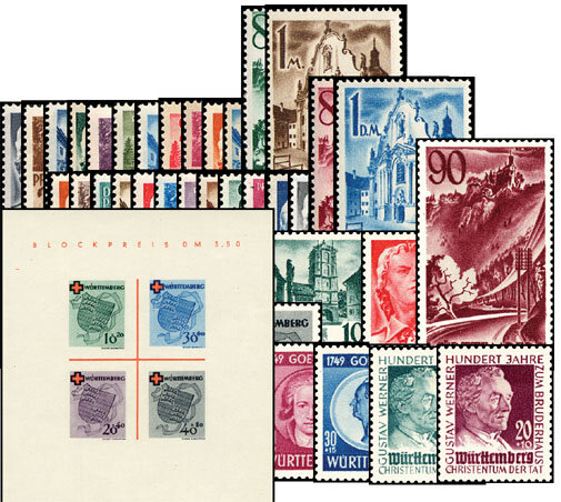 Württemberg 1947-1949 Mi.-Nr. 1-52 - postfrisch