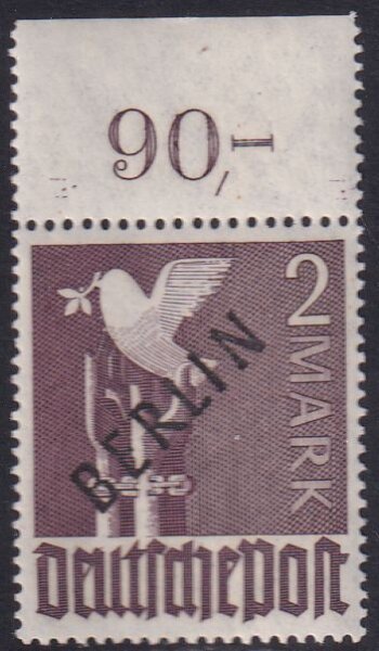 Berlin 1948 Mi.-Nr. 18 P OR dgz postfrisch geprüft BPP