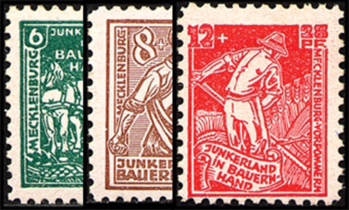 S B Z 1945 Mi.-Nr. 23-25 a - postfrisch