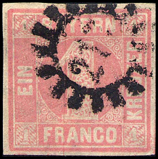 Bayern 1850 Mi.-Nr. 3 - gestempelt
