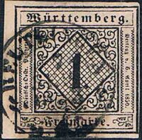 Württemberg 1851 Mi.-Nr. 1 - gestempelt