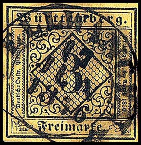 Württemberg 1851 Mi.-Nr. 2 - gestempelt