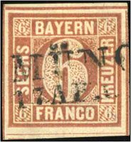 Bayern 1850 Mi.-Nr. 4 II - gestempelt