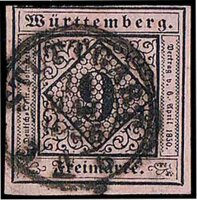 Württemberg 1851 Mi.-Nr. 4 - gestempelt