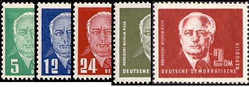 DDR 1952 Mi.-Nr. 322-326 - postfrisch