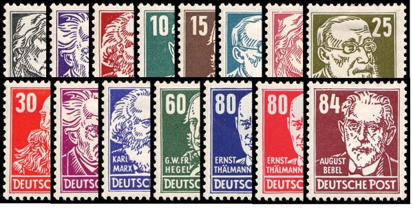DDR 1952 Mi.-Nr. 327-341 - postfrisch