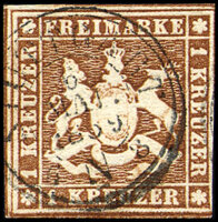 Württemberg 1857 Mi.-Nr. 6 - gestempelt