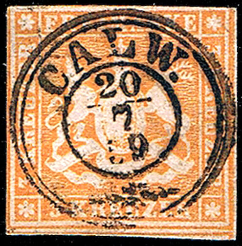 Württemberg 1857 Mi.-Nr. 7 - gestempelt