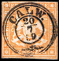Württemberg 1857 Mi.-Nr. 7 - gestempelt