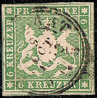 Württemberg 1857 Mi.-Nr. 8 - gestempelt