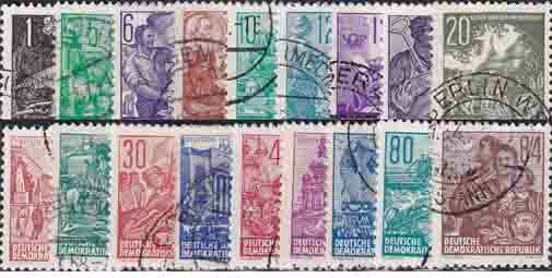 DDR 1953 Mi.-Nr. 405-422 - gestempelt