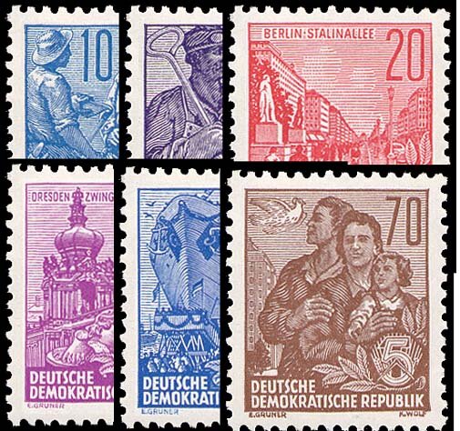 DDR 1955 Mi.-Nr. 453-458 - postfrisch