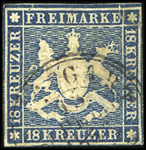 Württemberg 1859 Mi.-Nr. 15 - gestempelt