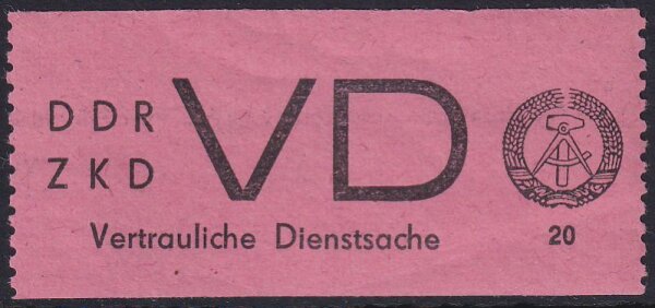 DDR Dienst ZKD 1965 Mi.-Nr.  VD 2 - postfrisch Papierstauchung