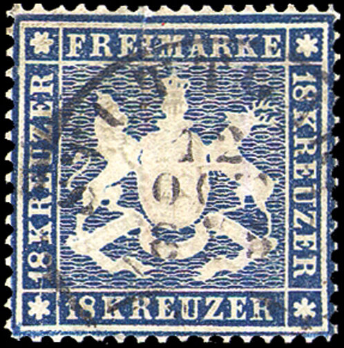 Württemberg 1861 Mi.-Nr. 20 y - gestempelt