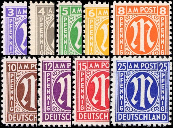 Bizone 1945 Nr. 1-9 - postfrisch