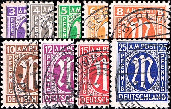Bizone 1945 Mi.-Nr. 1-9 - gestempelt