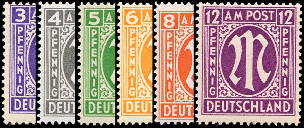 Bizone 1945 Nr. 10-15 - postfrisch