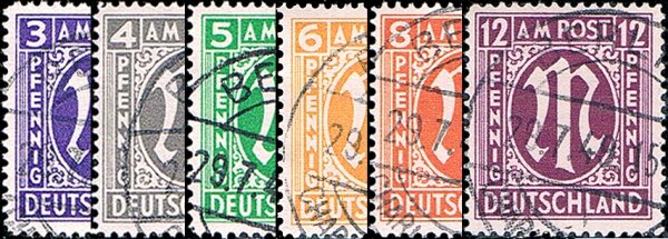 Bizone 1945 Mi.-Nr. 10-15 - gestempelt