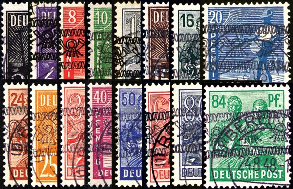 Bizone 1948 Mi.-Nr. 36-51 I - gestempelt