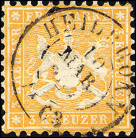 Württemberg 1862  Mi.-Nr. 22 - gestempelt