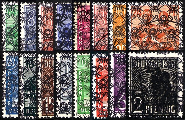 Bizone 1948 Mi.-Nr. 36-51 II - gestempelt