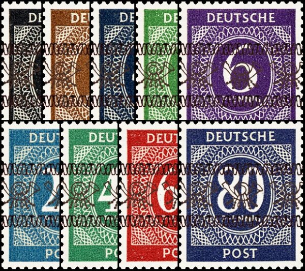 Bizone 1948 Nr. I-IX/I - postfrisch geprüft Schlegel BPP