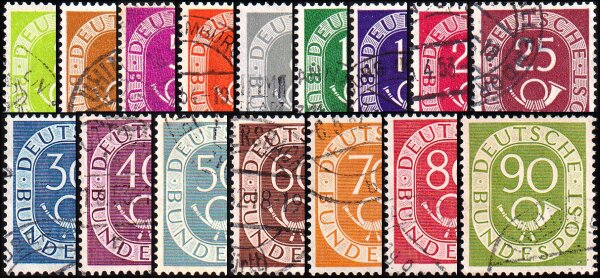BRD 1950 Mi.-Nr. 123-138 - gestempelt