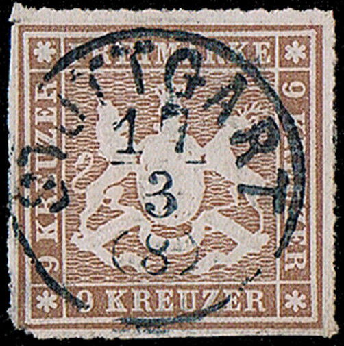 Württemberg 1865  Mi.-Nr. 33 a - gestempelt