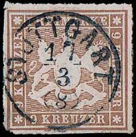 Württemberg 1865 Mi.-Nr. 33 b - gestempelt