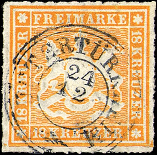 Württemberg 1865  Mi.-Nr. 34 - gestempelt