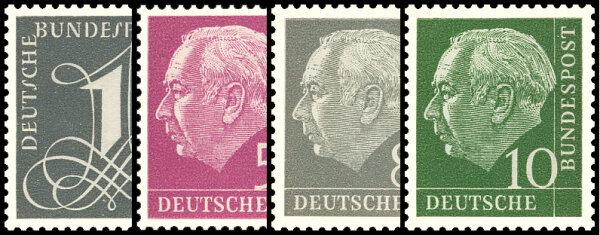 BRD 1954 Mi.-Nr. Heuss .lieg.WZ - postfrisch