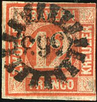 Bayern 1850 Mi.-Nr. 6 - gestempelt
