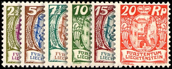 Liechtenstein 1925 Mi.-Nr. 65-70 - ungestempelt