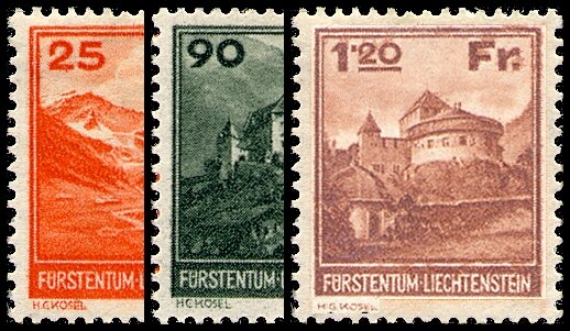Liechtenstein 1933 Mi.-Nr. 119-121 - ungestempelt