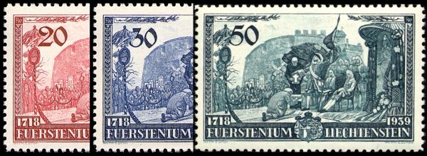 Liechtenstein 1939 Mi.-Nr. 180-182 - ungestempelt