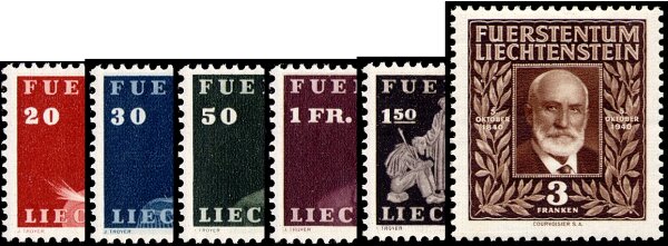 Liechtenstein 1940 Mi.-Nr. 186-191 - ungestempelt
