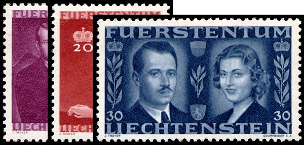 Liechtenstein 1943 Mi.-Nr. 211-213 - ungestempelt