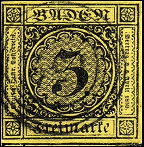 Baden 1851 Mi.-Nr. 2 b - gestempelt