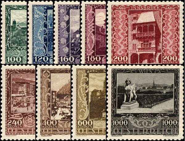 Österreich 1923 Mi.-Nr. 433-441 - postfrisch