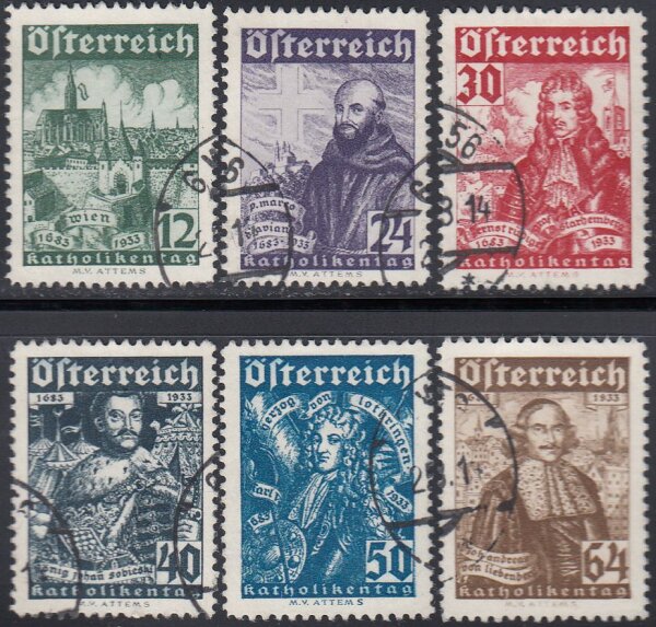 Österreich 1933 Mi.-Nr. 557-562 - gestempelt Befund VÖB