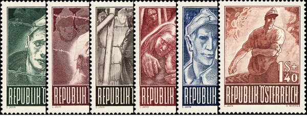 Österreich 1947 Mi.-Nr. 829-834 -  postfrisch