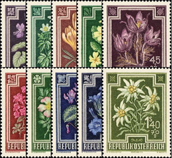 Österreich 1948 Mi.-Nr. 868-877 -  postfrisch