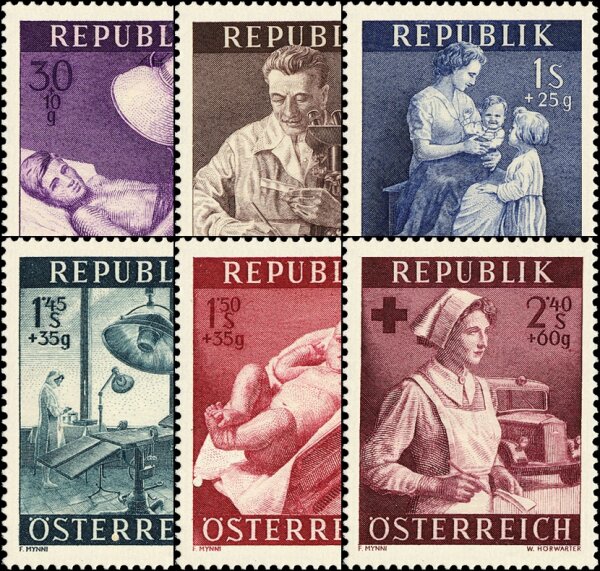 Österreich 1954 Mi.-Nr. 999-1004 - postfrisch