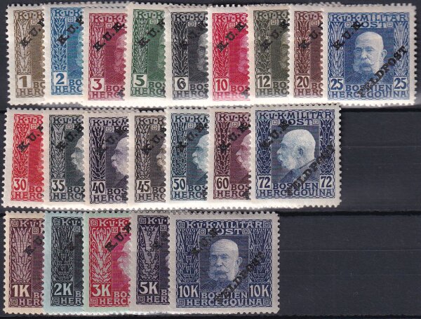 Österr.- ungarische Feldpost Allgemeine Ausgabe 1915 Mi.-Nr. 1-21 FA - postfrisch