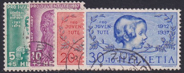 Schweiz 1937 Mi.-Nr. 314-317 - gestempelt