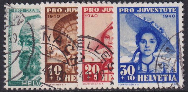 Schweiz 1940 Mi.-Nr. 373-376 - gestempelt